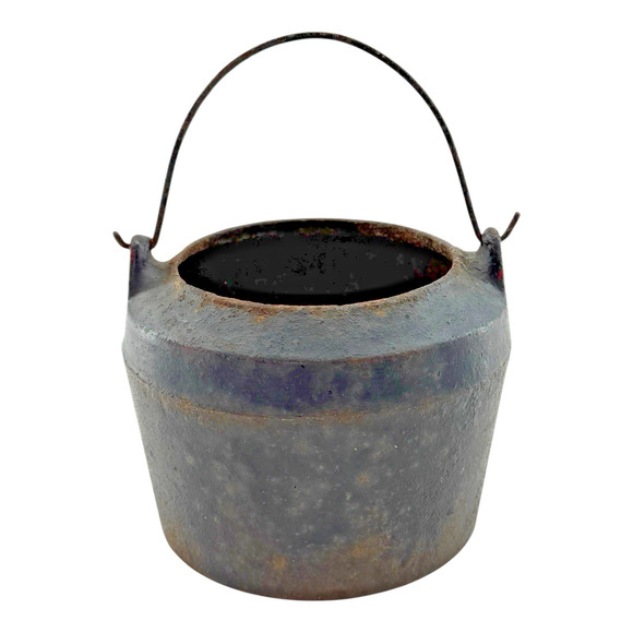 Small Vintage Cast Iron Smelting Cauldron Kettle Pot Planter 5lbs Rustic Cottage - Picture 4 of 12